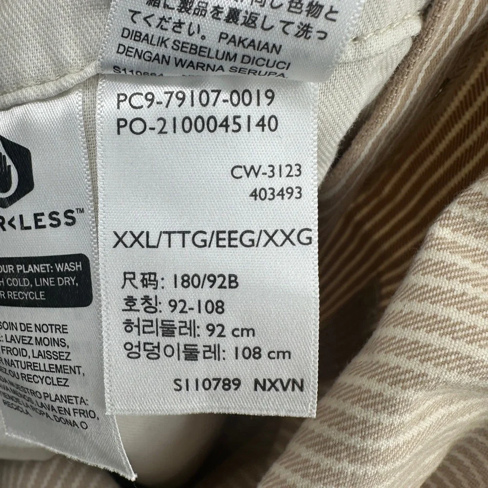 Levi's Overalls Men's XXL Tan Hickory Stripe Relaxed Fit Workwear Bibs Carpenter